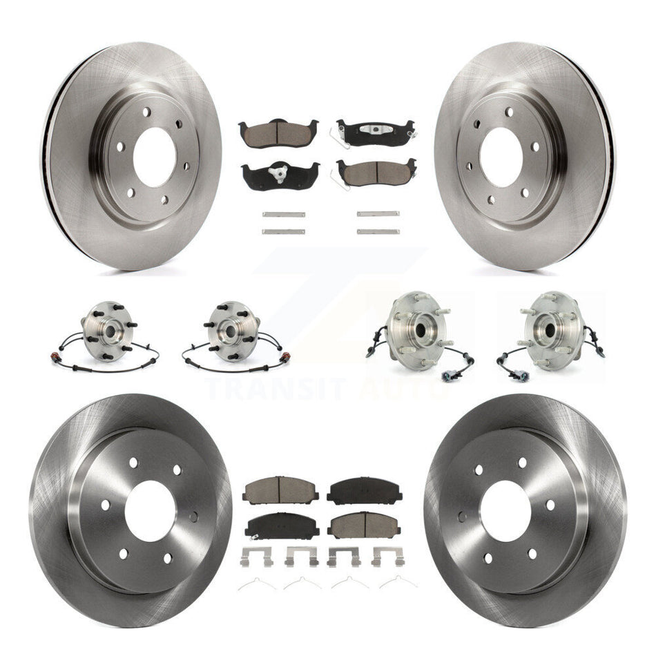 Front Rear Hub Bearings Assembly Disc Brake Rotors And Ceramic Pads Kit (10Pc) For 2007 INFINITI QX56 From 04 07 KBB-119093