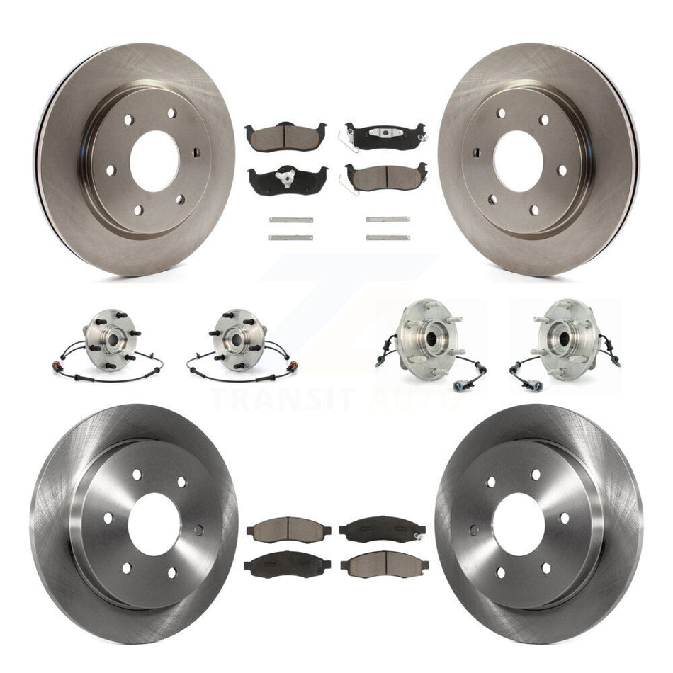 Front Rear Hub Bearings Assembly Disc Brake Rotors And Ceramic Pads Kit (10Pc) For INFINITI QX56 KBB-119094