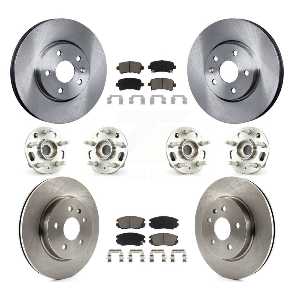 Front Rear Hub Bearings Assembly Disc Brake Rotors And Ceramic Pads Kit (10Pc) For Chevrolet Malibu Impala Buick LaCrosse KBB-119127