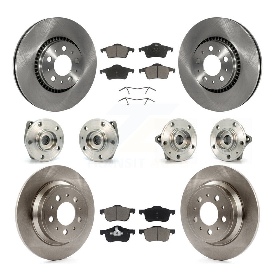Front Rear Hub Bearings Assembly Disc Brake Rotors And Ceramic Pads Kit (10Pc) For Volvo S60 XC70 V70 S80 KBB-119137