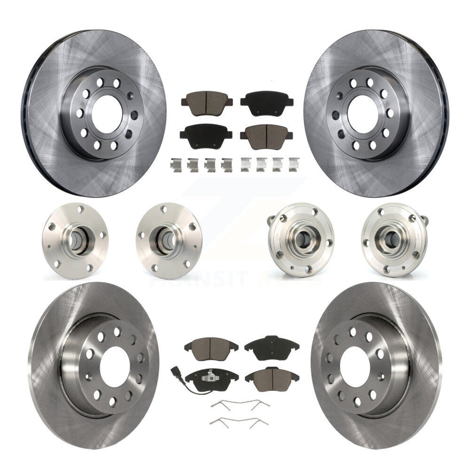 Front Rear Hub Bearings Assembly Disc Brake Rotors And Ceramic Pads Kit (10Pc) For Volkswagen Beetle KBB-119172