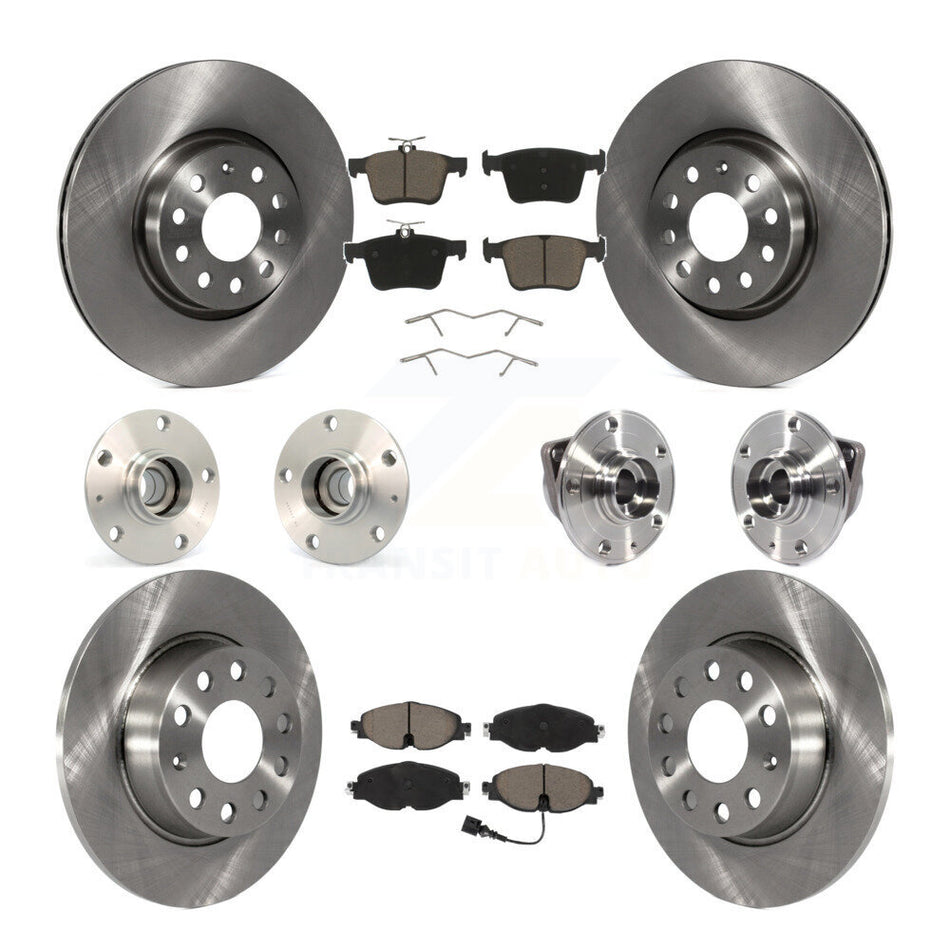 Front Rear Hub Bearing Disc Brake Rotors And Pads Kit (10Pc) For Audi A3 Sportback e-tron KBB-119175