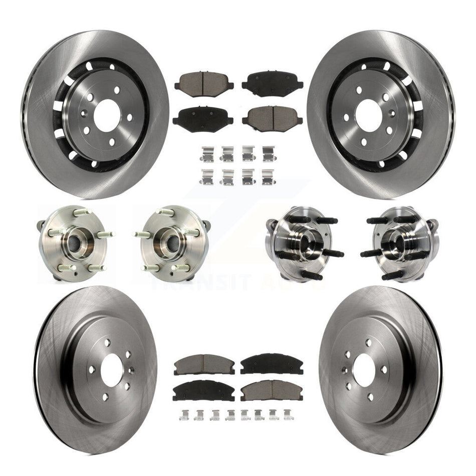 Front Rear Hub Bearings Assembly Disc Brake Rotors And Ceramic Pads Kit (10Pc) For Ford Taurus Police Interceptor Sedan Special Service KBB-119201
