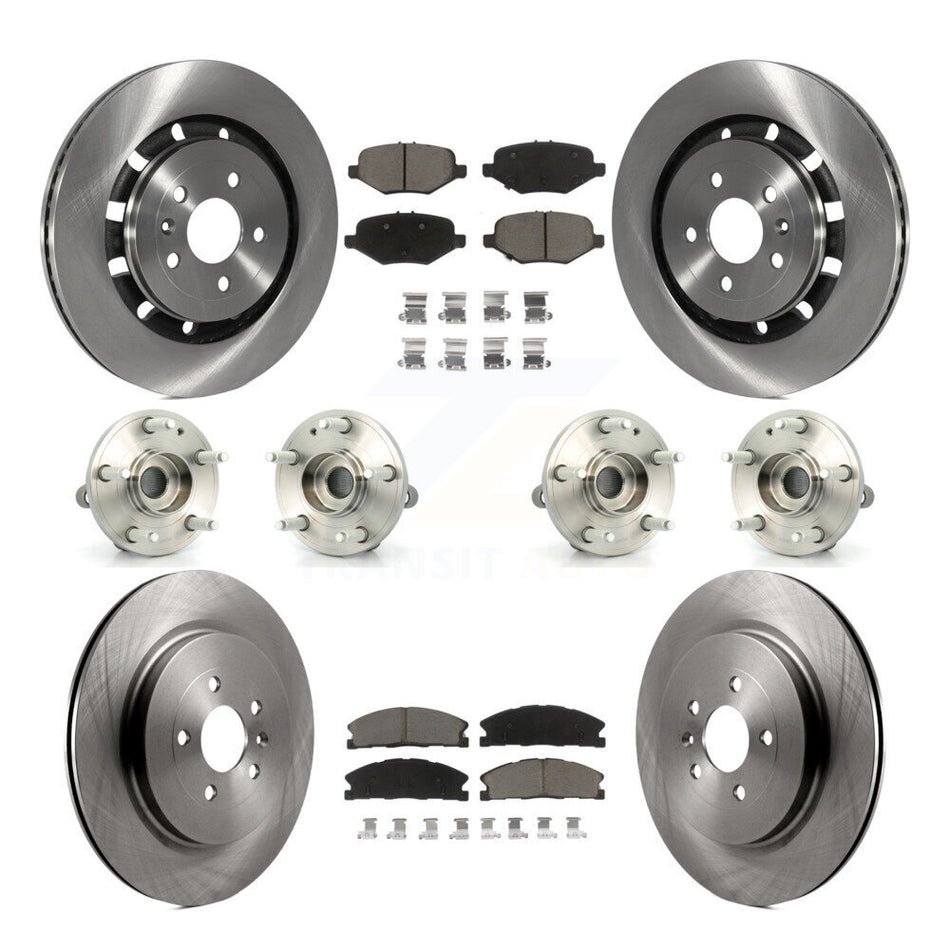 Front Rear Hub Bearings Assembly Disc Brake Rotors And Ceramic Pads Kit (10Pc) For Ford Explorer KBB-119206