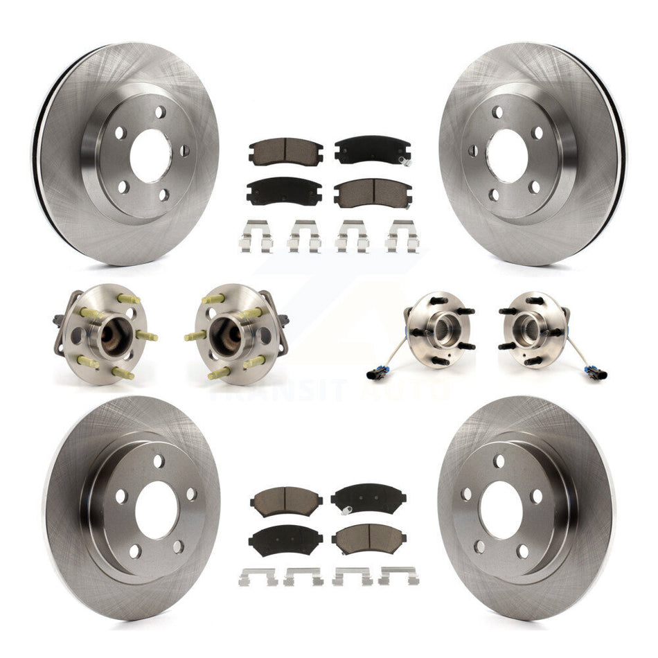 Front Rear Hub Bearings Assembly Disc Brake Rotors And Ceramic Pads Kit (10Pc) For 2005-2005 Buick LeSabre Pontiac Bonneville Park Avenue KBB-119232