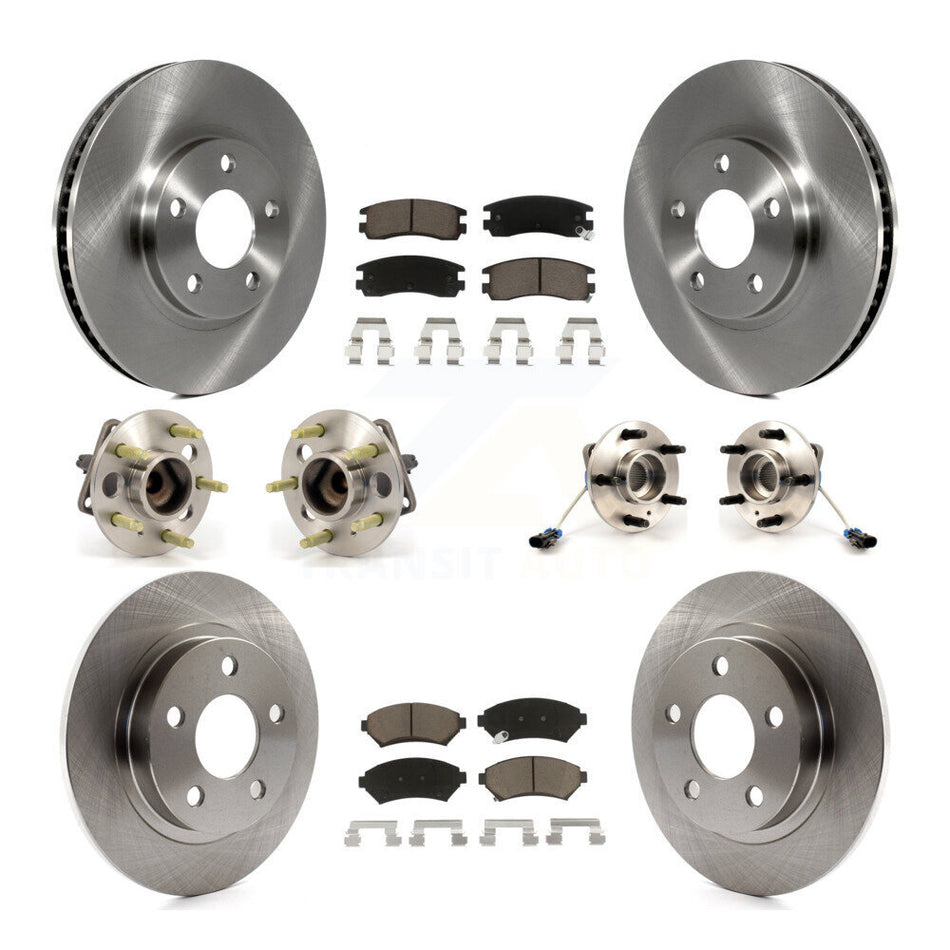 Front Rear Hub Bearings Assembly Disc Brake Rotors And Ceramic Pads Kit (10Pc) For Buick LeSabre Park Avenue Pontiac Bonneville Oldsmobile Aurora KBB-119233
