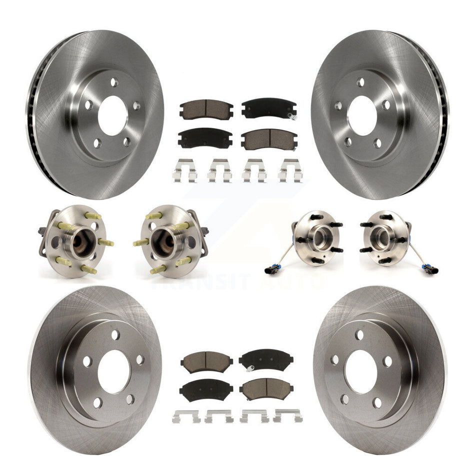 Front Rear Hub Bearings Assembly Disc Brake Rotors And Ceramic Pads Kit (10Pc) For Buick LeSabre Park Avenue Pontiac Bonneville Oldsmobile Aurora KBB-119233