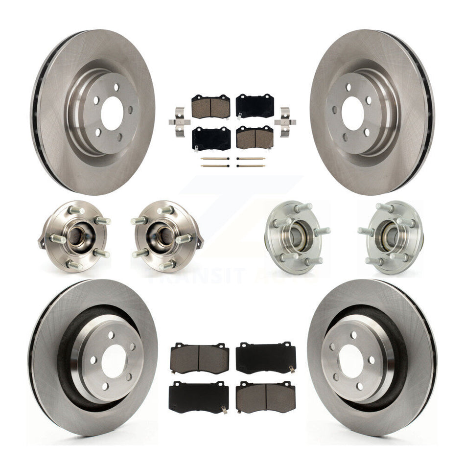 Front Rear Hub Bearings Assembly Disc Brake Rotors And Ceramic Pads Kit (10Pc) For Dodge Charger Chrysler 300 Challenger KBB-119245
