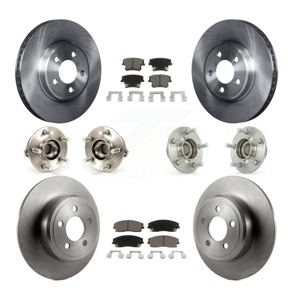 Front Rear Hub Bearings Assembly Disc Brake Rotors And Ceramic Pads Kit (10Pc) For Dodge Charger Chrysler 300 Challenger KBB-119247