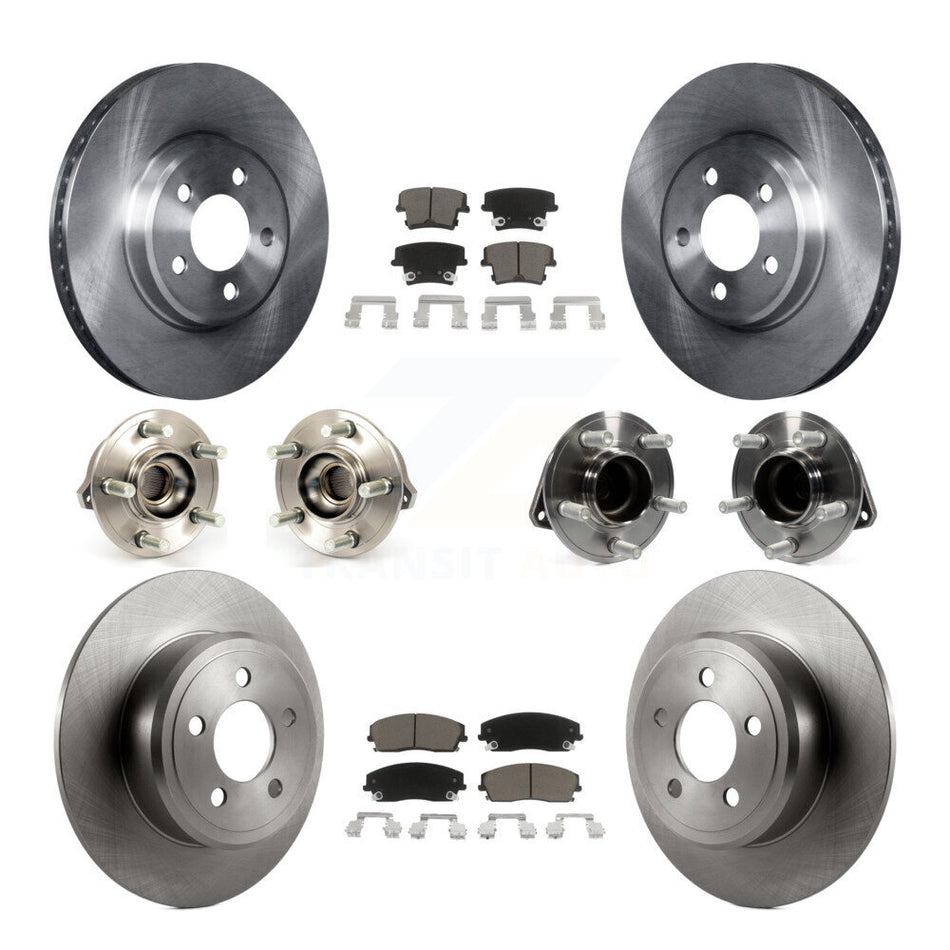 Front Rear Hub Bearings Assembly Disc Brake Rotors And Ceramic Pads Kit (10Pc) For Dodge Charger Chrysler 300 KBB-119248