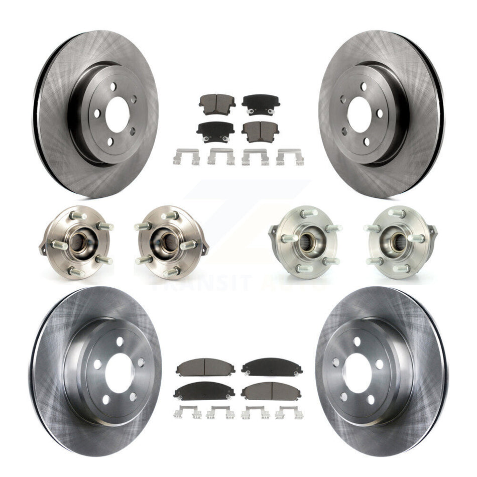Front Rear Hub Bearings Assembly Disc Brake Rotors And Ceramic Pads Kit (10Pc) For Dodge Charger Chrysler 300 KBB-119249