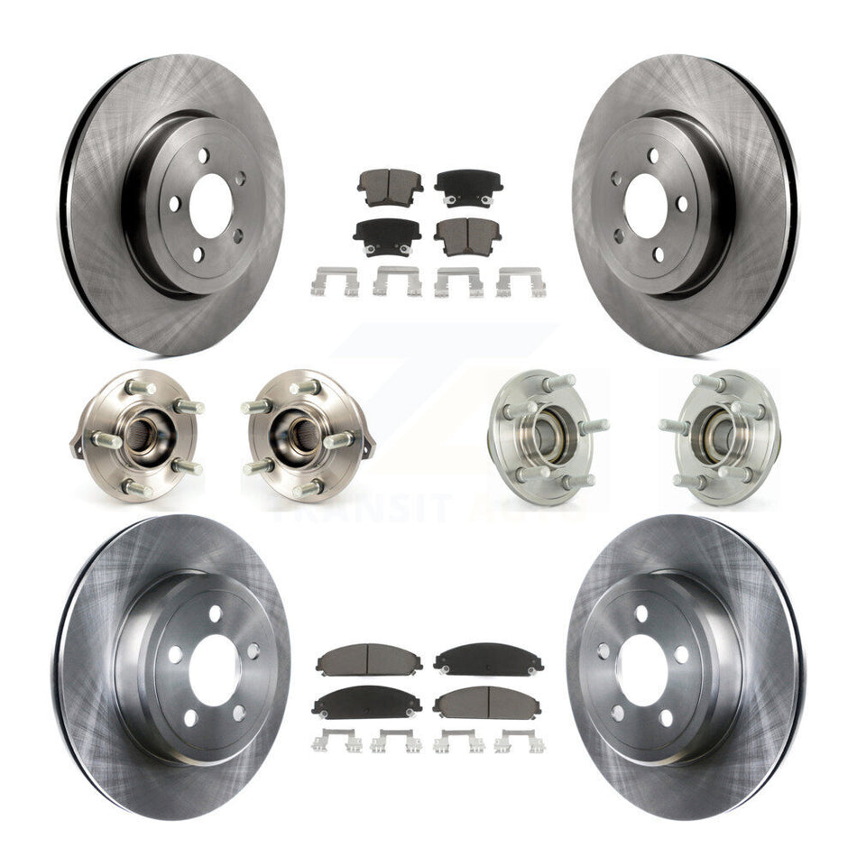 Front Rear Hub Bearings Assembly Disc Brake Rotors And Ceramic Pads Kit (10Pc) For Dodge Chrysler 300 Charger Challenger KBB-119250