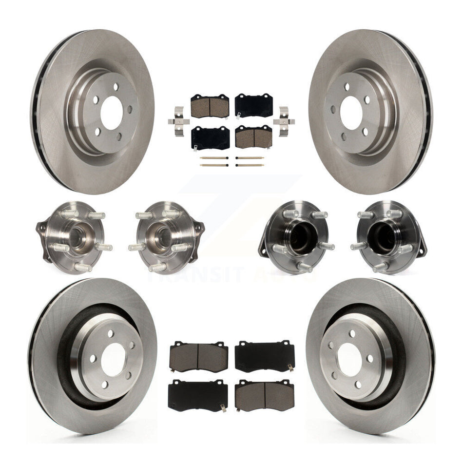 Front Rear Hub Bearings Assembly Disc Brake Rotors And Ceramic Pads Kit (10Pc) For Dodge Charger Challenger KBB-119257