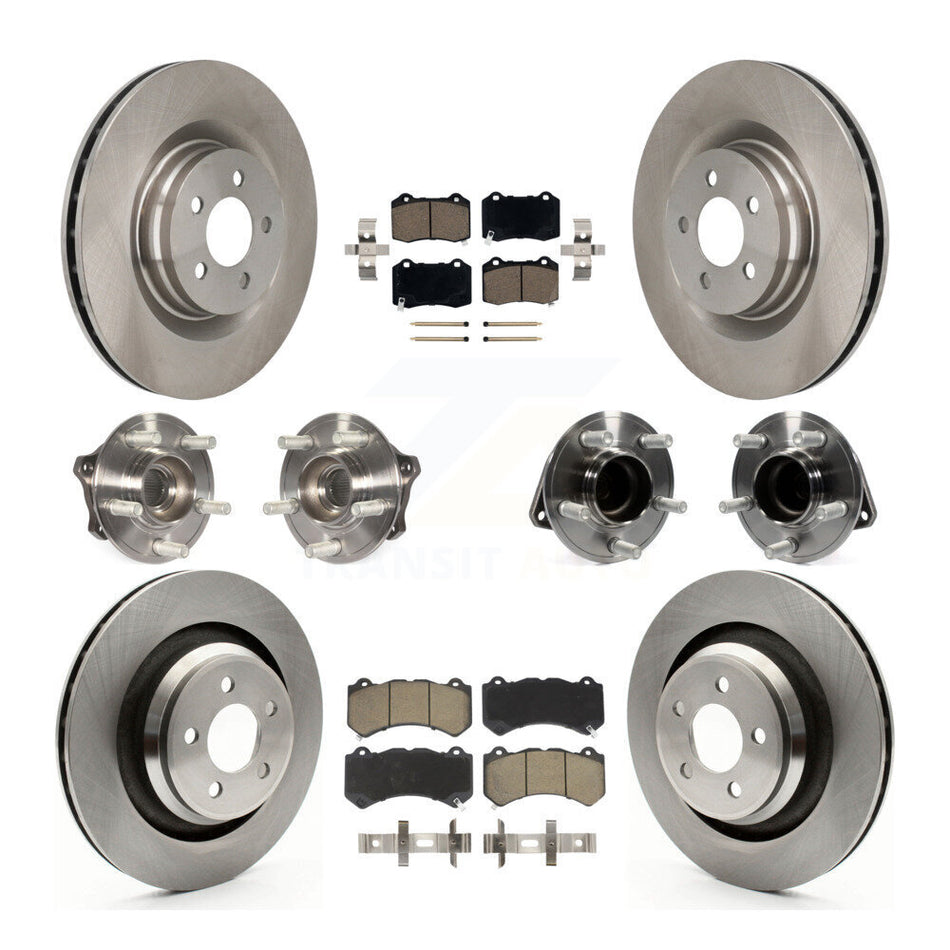 Front Rear Hub Bearings Assembly Disc Brake Rotors And Ceramic Pads Kit (10Pc) For Dodge Challenger Charger KBB-119261