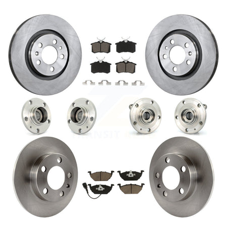 Front Rear Hub Bearing Brake Rotor And Pad Kit (10Pc) For 2007-2009 Volkswagen Jetta City KBB-119283