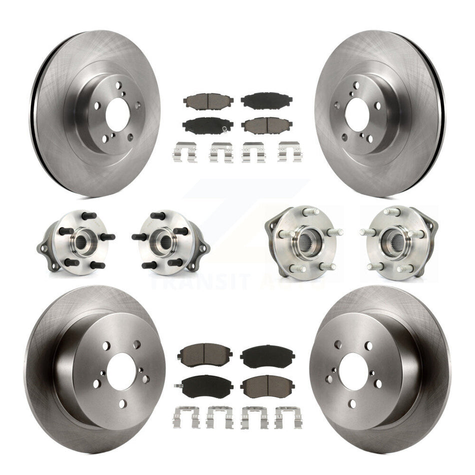 Front Rear Hub Bearings Assembly Disc Brake Rotors And Ceramic Pads Kit (10Pc) For 2005-2005 Subaru Outback Legacy KBB-119334