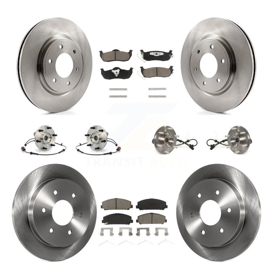 Front Rear Hub Bearings Assembly Disc Brake Rotors And Ceramic Pads Kit (10Pc) For 2012 Nissan Armada 4WD From 12 11 KBB-119341