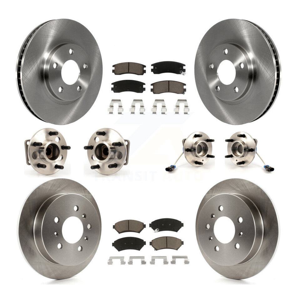 Front Rear Hub Bearings Assembly Disc Brake Rotors And Ceramic Pads Kit (10Pc) For Chevrolet Impala Monte Carlo Oldsmobile Intrigue KBB-119423