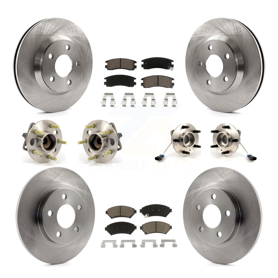 Front Rear Hub Bearings Assembly Disc Brake Rotors And Ceramic Pads Kit (10Pc) For 2005 Buick Park Avenue Ultra KBB-119426