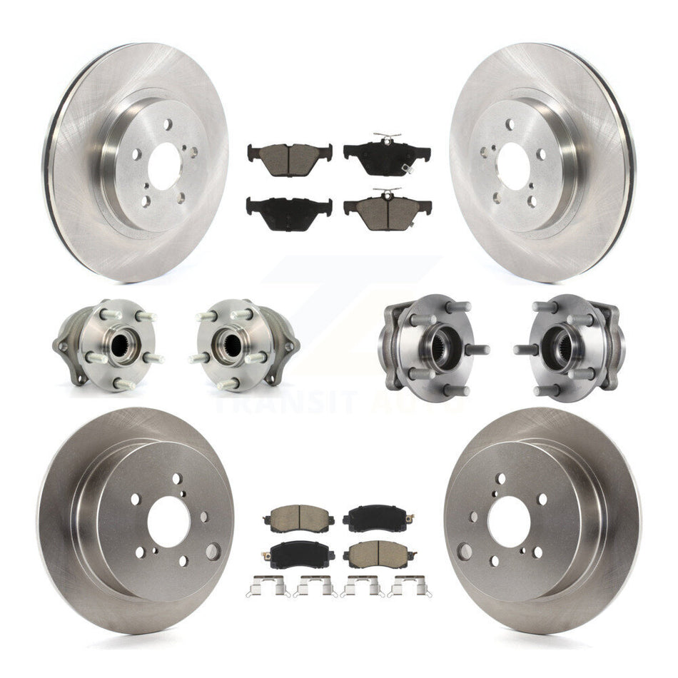 Front Rear Hub Bearings Assembly Disc Brake Rotors And Ceramic Pads Kit (10Pc) For Subaru Crosstrek KBB-119436