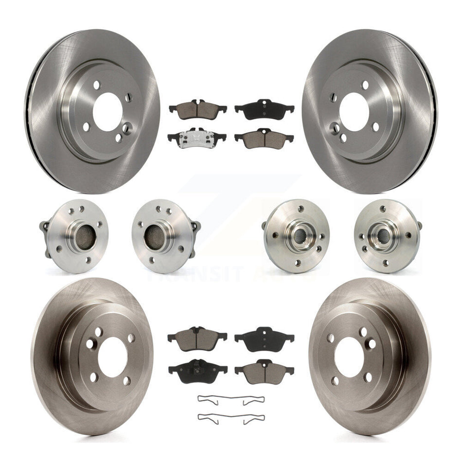 Front Rear Hub Bearings Assembly Disc Brake Rotors And Ceramic Pads Kit (10Pc) For 2002-2005 Mini Cooper With 276mm Diameter Rotor KBB-119439