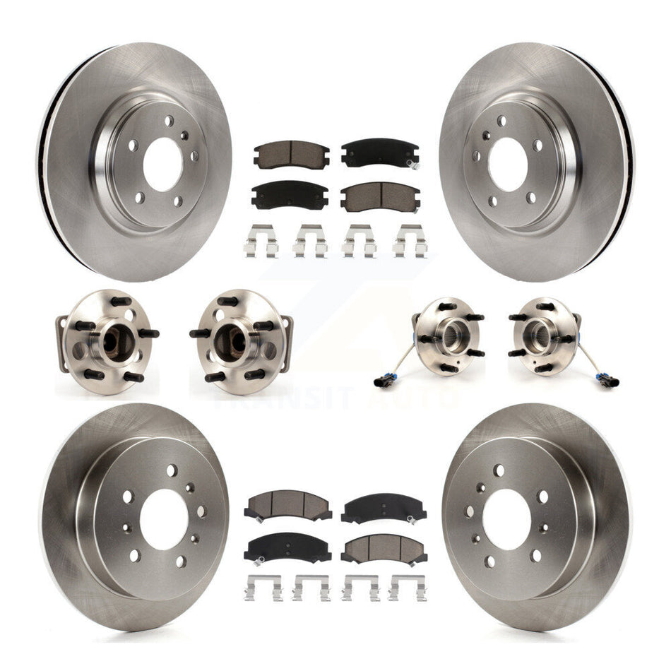 Front Rear Hub Bearings Assembly Disc Brake Rotors And Ceramic Pads Kit (10Pc) For Buick LaCrosse Allure KBB-119458