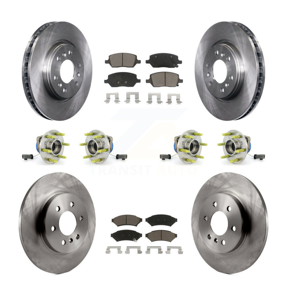 Front Rear Hub Bearings Assembly Disc Brake Rotors And Ceramic Pads Kit (10Pc) For 2006 Saturn Relay AWD With FE1 Suspension FE2 FE3 KBB-119475
