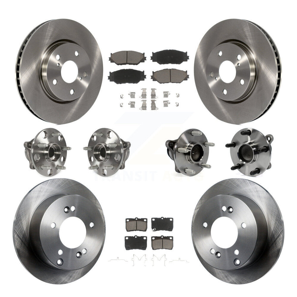 Front Rear Hub Bearings Assembly Disc Brake Rotors And Ceramic Pads Kit (10Pc) For Lexus IS250 KBB-119492
