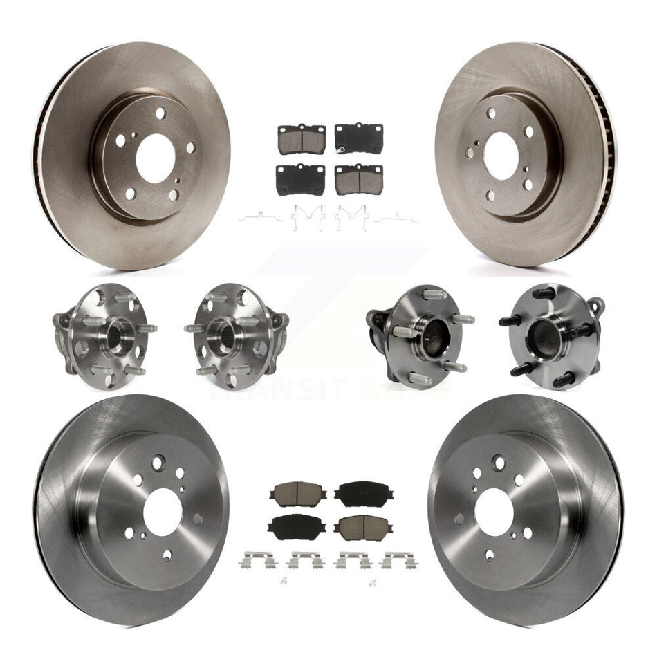 Front Rear Hub Bearings Assembly Disc Brake Rotors And Ceramic Pads Kit (10Pc) For Lexus IS250 GS300 KBB-119494
