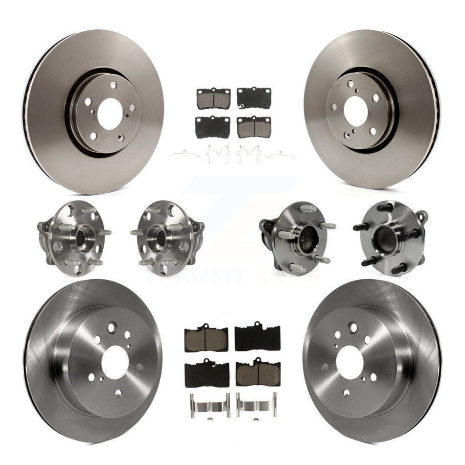 Front Rear Hub Bearings Assembly Disc Brake Rotors And Ceramic Pads Kit (10Pc) For Lexus IS350 GS350 GS430 GS450h GS460 KBB-119499
