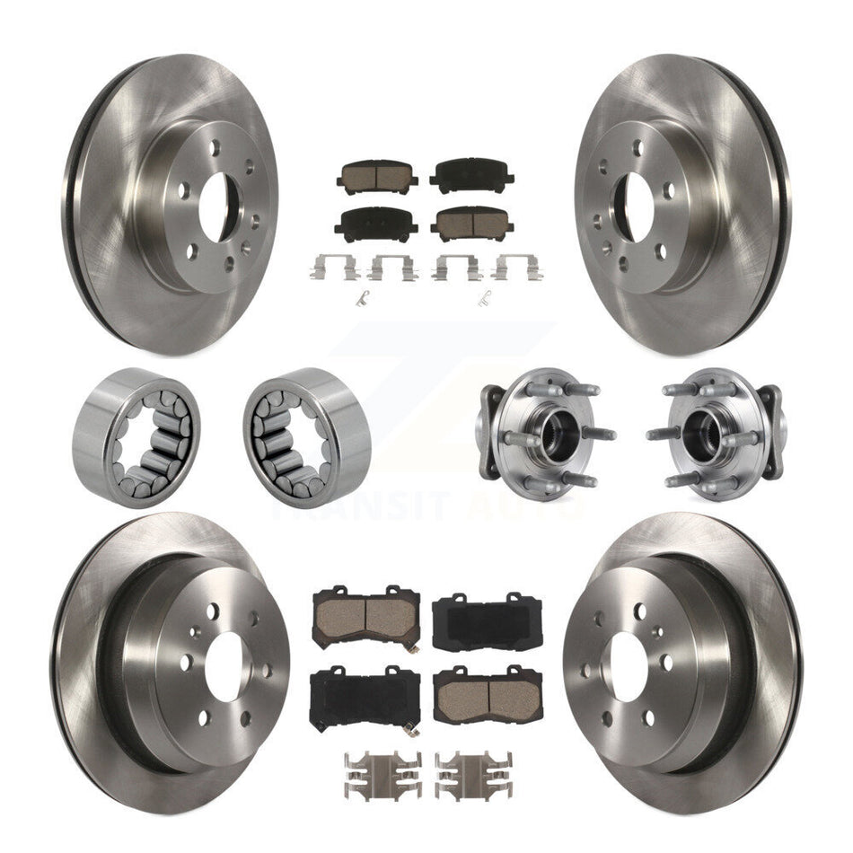Front Rear Hub Bearing Brake Rotor Pads Shoe Kit (10Pc) For Chevrolet Colorado GMC Canyon KBB-119512