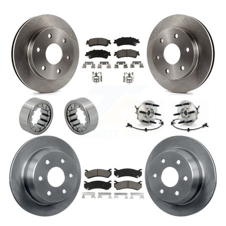 Front Rear Hub Bearing Brake Rotor & Pad Shoe Kit (10Pc) For Chevrolet Silverado 1500 GMC KBB-119552