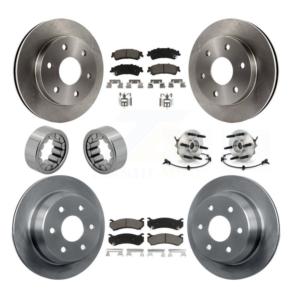 Front Rear Hub Bearing Brake Rotor & Pad Shoe Kit (10Pc) For Chevrolet Silverado 1500 GMC KBB-119552
