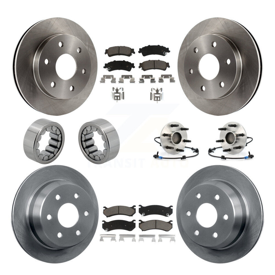 Front Rear Hub Bearing Brake Rotor & Pad Shoe Kit (10Pc) For Chevrolet Silverado 1500 GMC KBB-119554