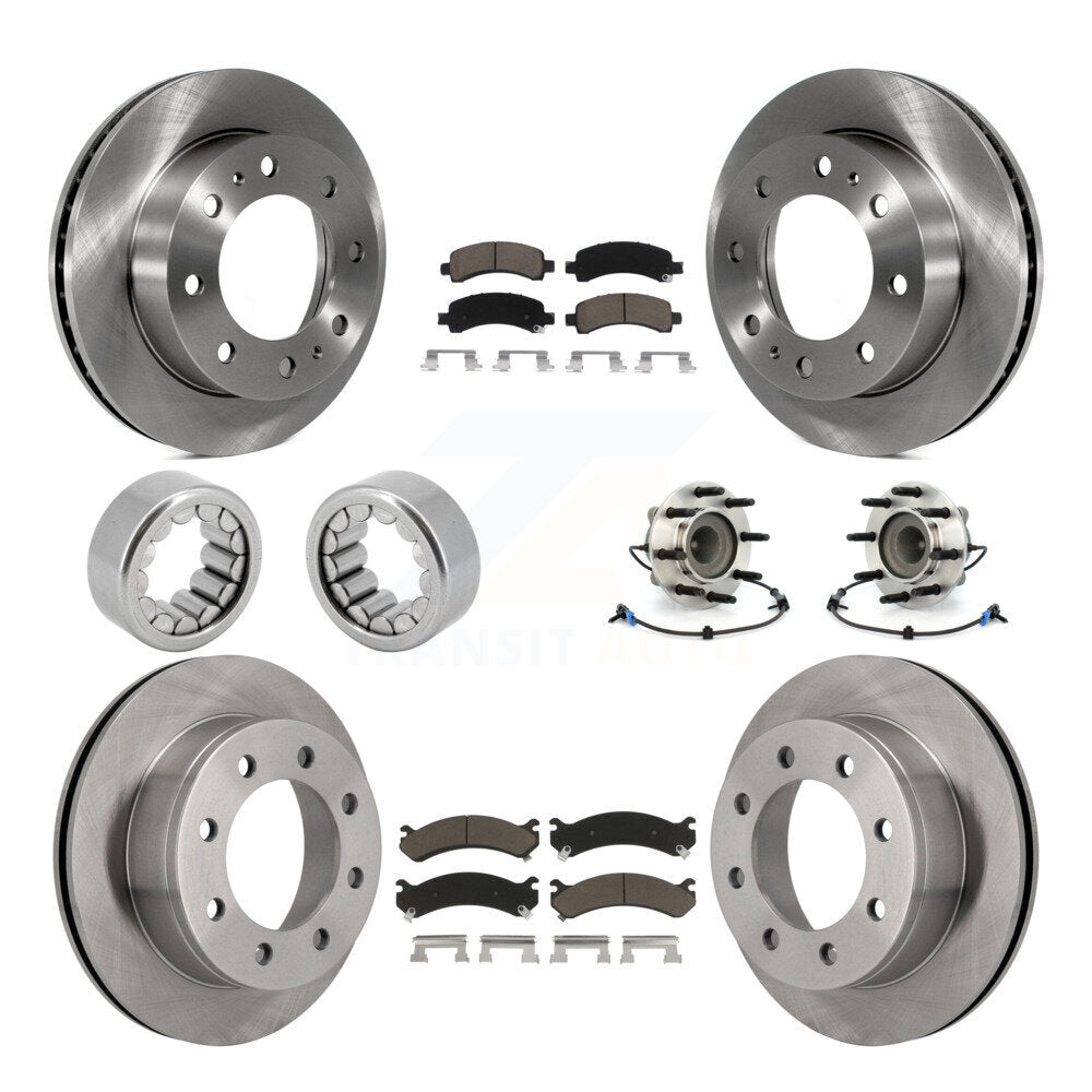 Front Rear Hub Bearing Brake Rotor And Pad Shoe Kit (10Pc) For Chevrolet Express 2500 GMC KBB-119620
