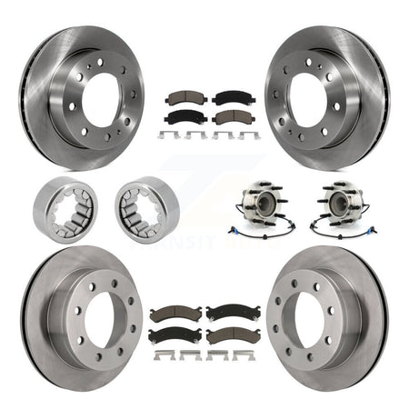 Front Rear Hub Bearing Brake Rotor And Pad Shoe Kit (10Pc) For Chevrolet Express 2500 GMC KBB-119620