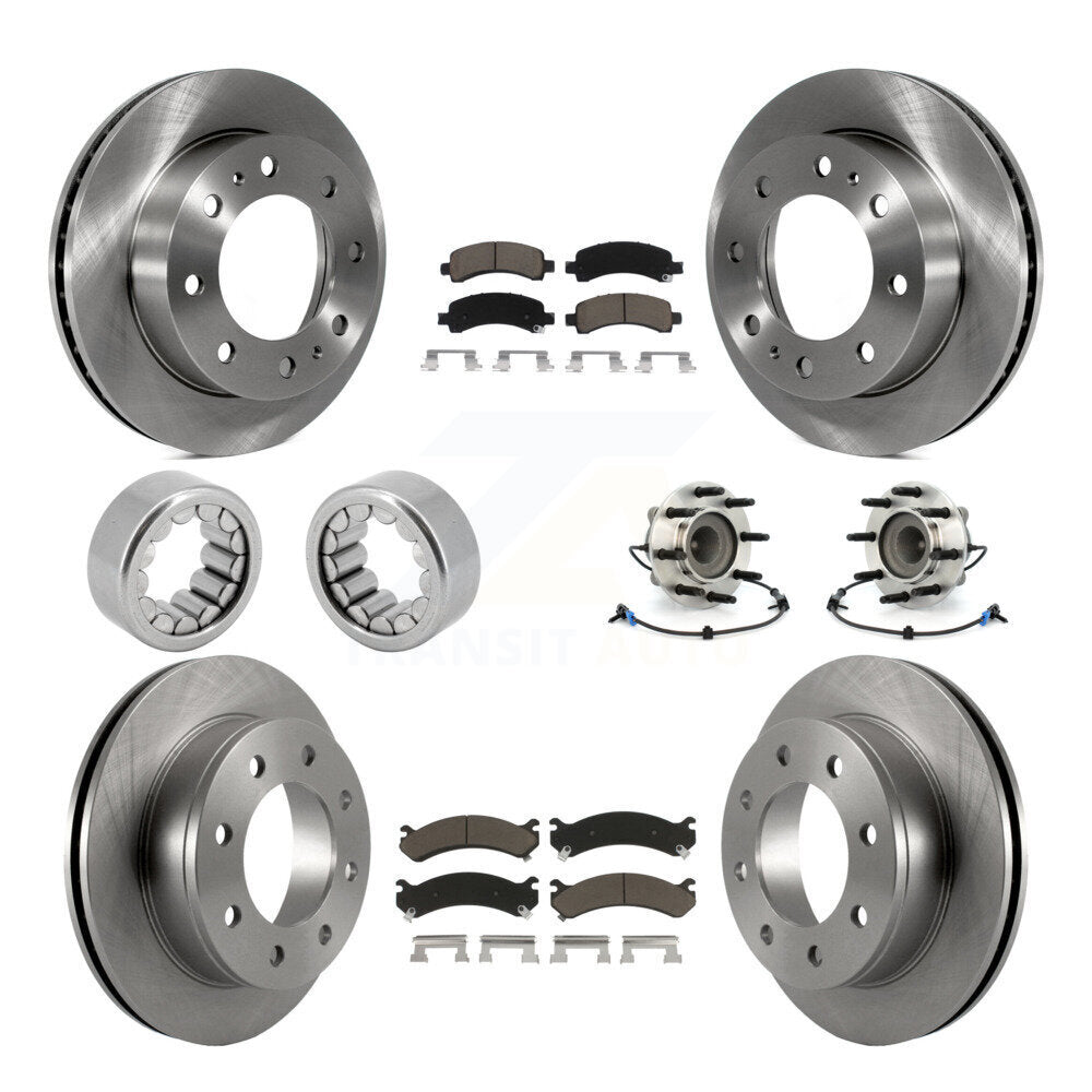 Front Rear Hub Bearing Brake Rotor And Pad Shoe Kit (10Pc) For Chevrolet Express 2500 GMC KBB-119623