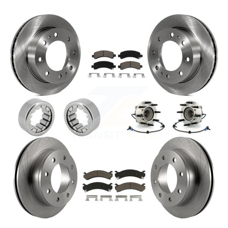 Front Rear Hub Bearing Brake Rotor And Pad Shoe Kit (10Pc) For Chevrolet Express 2500 GMC KBB-119623
