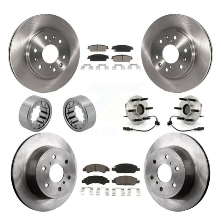 Front Rear Hub Bearing Brake Rotor & Pad Shoe Kit (10Pc) For Chevrolet GMC Sierra 1500 XL KBB-119631