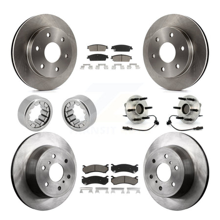 Front Rear Hub Bearing Disc Brake Rotor Pads Shoe Kit (10Pc) For Chevrolet Silverado 1500 KBB-119632