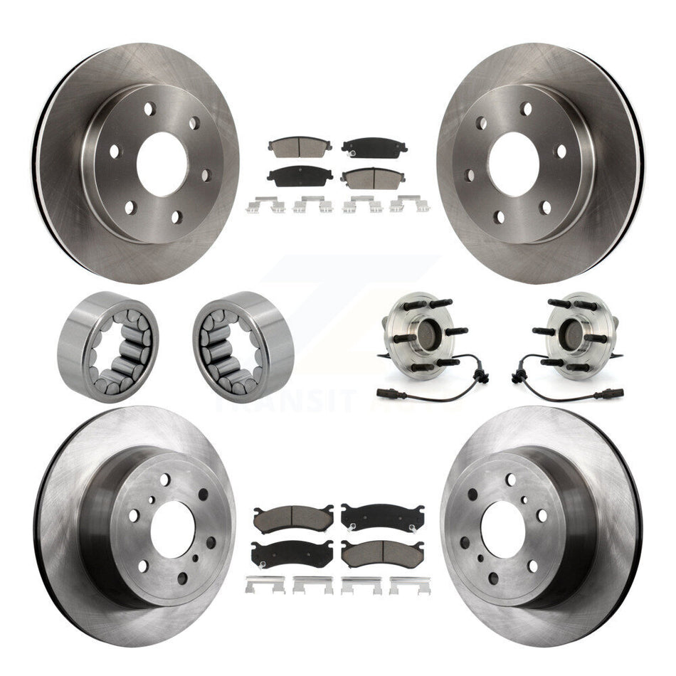 Front Rear Hub Bearing Disc Brake Rotor Pads Shoe Kit (10Pc) For Chevrolet Silverado 1500 KBB-119633