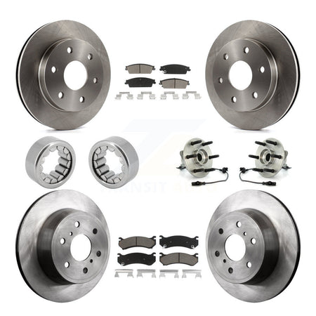 Front Rear Hub Bearing Disc Brake Rotor Pads Shoe Kit (10Pc) For Chevrolet Silverado 1500 KBB-119636
