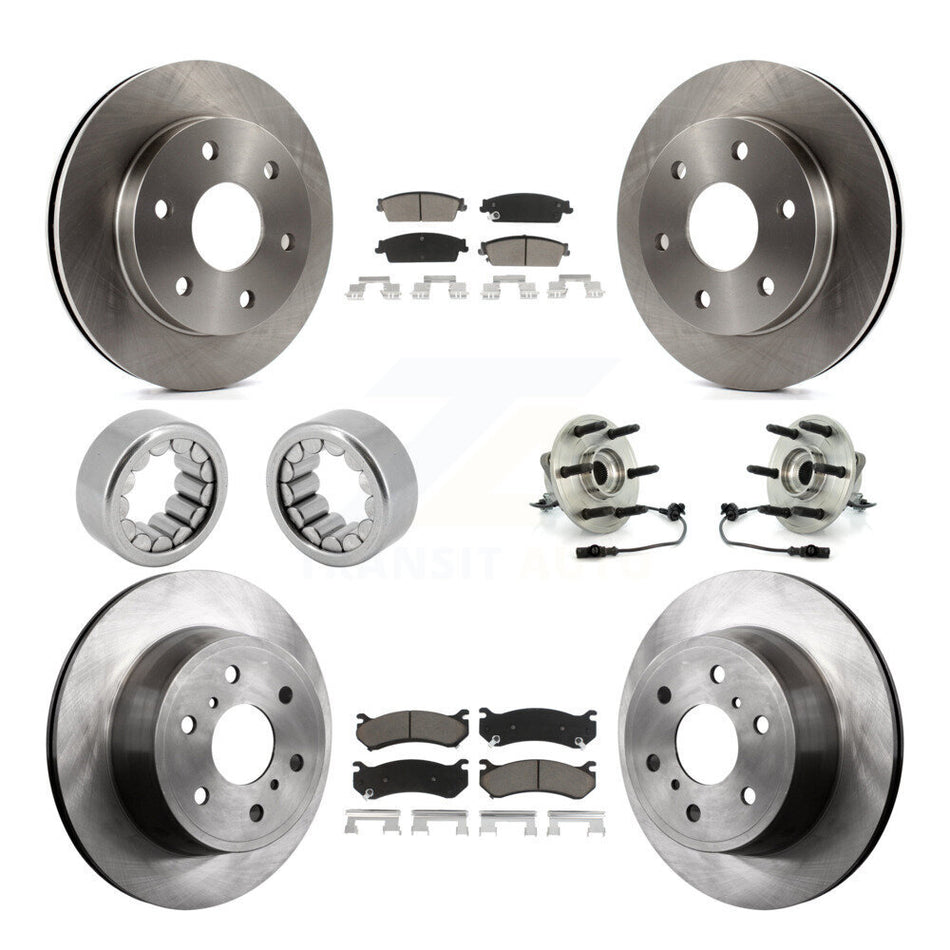 Front Rear Hub Bearing Disc Brake Rotor Pads Shoe Kit (10Pc) For Chevrolet Silverado 1500 KBB-119636