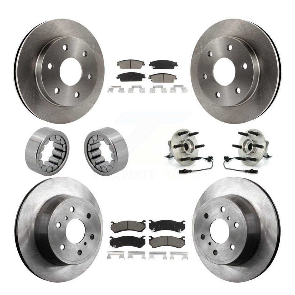 Front Rear Hub Bearing Disc Brake Rotor Pads Shoe Kit (10Pc) For Chevrolet Silverado 1500 KBB-119637