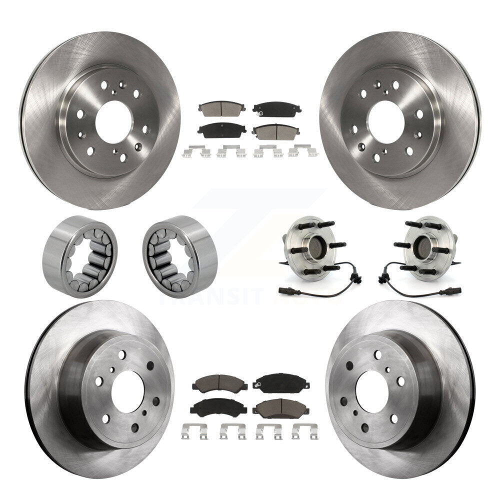 Front Rear Hub Bearing Brake Rotor Pads Shoe Kit (10Pc) For Chevrolet Avalanche GMC Tahoe KBB-119638