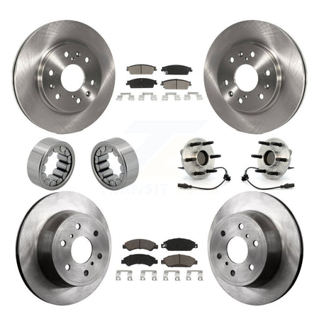 Front Rear Hub Bearing Brake Rotor Pads Shoe Kit (10Pc) For Chevrolet Avalanche GMC Tahoe KBB-119638