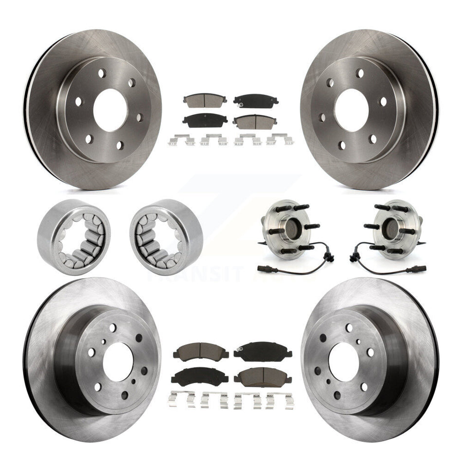 Front Rear Wheel Hub Bearing Disc Brake Rotor And Pad Shoe Kit (10Pc) For GMC Sierra 1500 KBB-119640