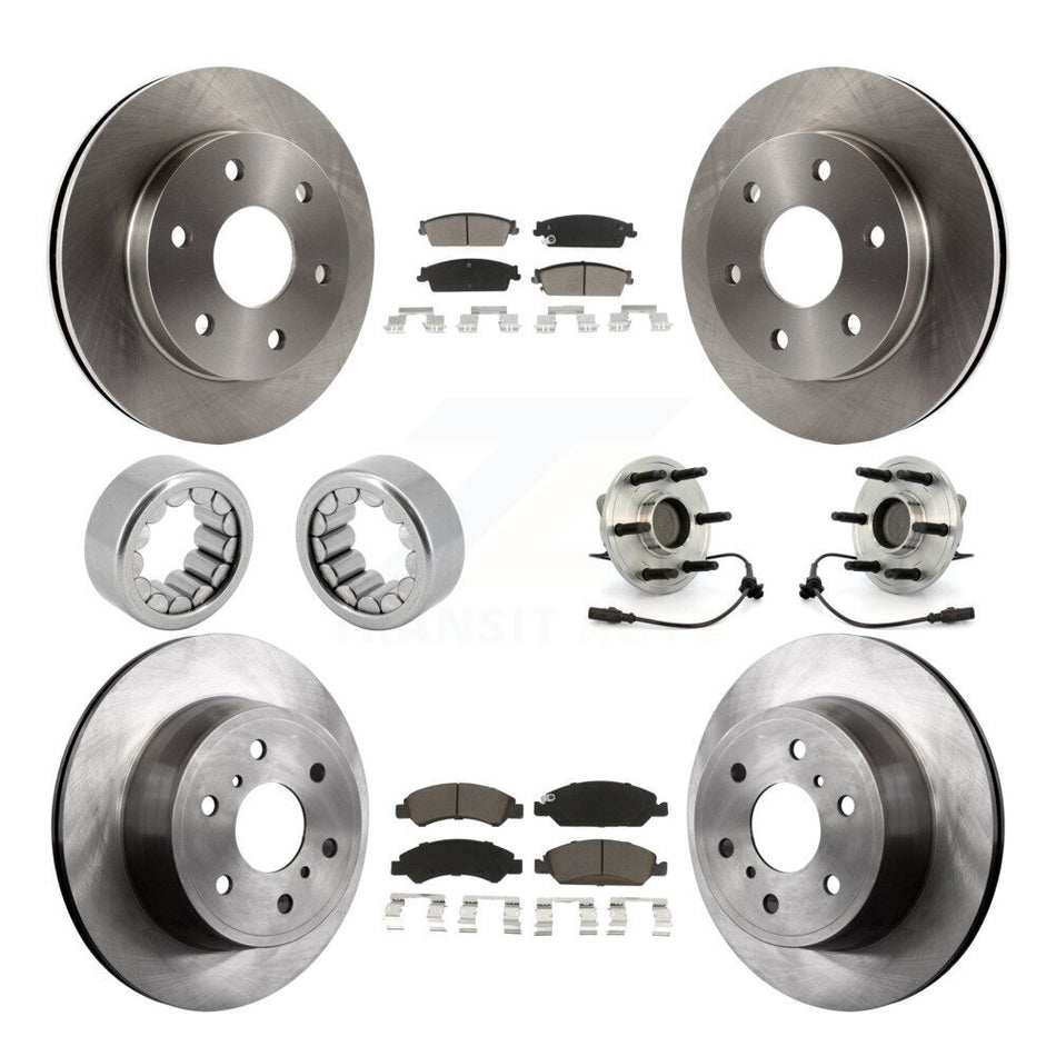 Front Rear Wheel Hub Bearing Disc Brake Rotor And Pad Shoe Kit (10Pc) For GMC Sierra 1500 KBB-119640