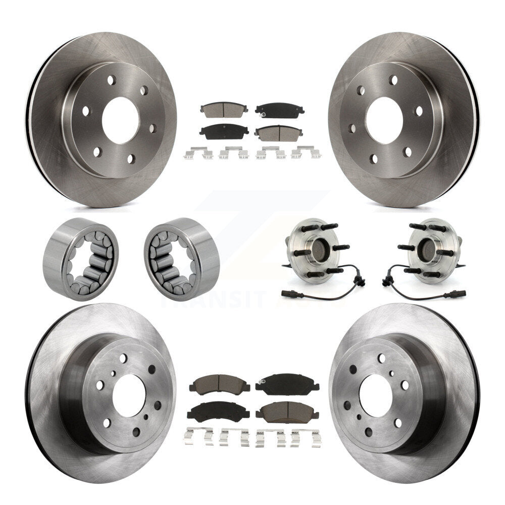 Front Rear Wheel Hub Bearing Disc Brake Rotor And Pad Shoe Kit (10Pc) For GMC Sierra 1500 KBB-119641