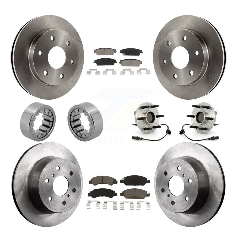Front Rear Wheel Hub Bearing Disc Brake Rotor And Pad Shoe Kit (10Pc) For GMC Sierra 1500 KBB-119641